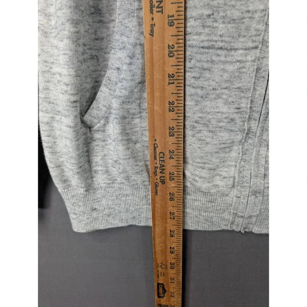 Banana Republic Mens Gray Full Zip Knit Hoodie Sweater Size XL Heathered 5901